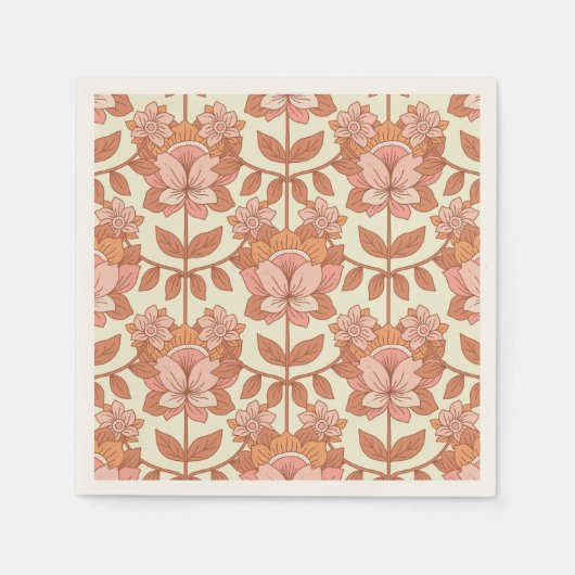 70年代レトロインスパイア結婚の スタンダードカクテルナプキン (正面)