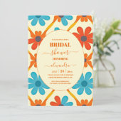 70年代レトログルーヴィオレンジブライダルシャワー 招待状 (スタンド正面)