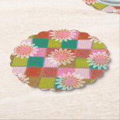 70年代レトロデイジーグリーンコースター ペーパーコースター (アングル)