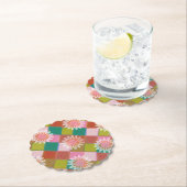 70年代レトロデイジーグリーンコースター ペーパーコースター (インサイチュ)