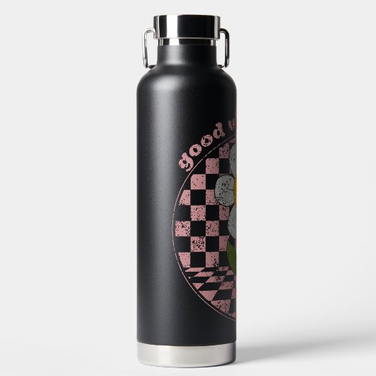 70年代レトロデイジー |良い雰囲気のみ ウォーターボトル (正面)