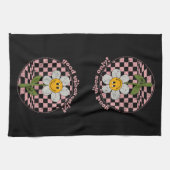 70年代レトロデイジー |良い雰囲気のみ キッチンタオル (横)