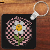 70年代レトロデイジー |良い雰囲気のみ キーホルダー (裏面)