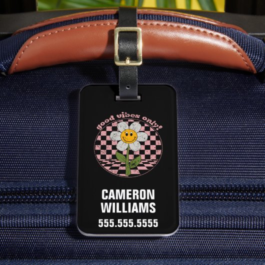 70年代レトロデイジー |良い雰囲気のみ ラゲッジタグ (正面インサイチュ2)