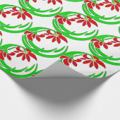 70年代レトロデコフラワーモチーフ ラッピングペーパー (角)