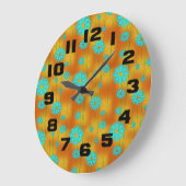 70年代レトロヒッピースタイルオレンジ ラージ壁時計 (傾斜)