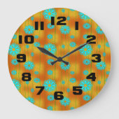 70年代レトロヒッピースタイルオレンジ ラージ壁時計 (正面)