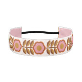 70年代レトロピンク茶色の花のパワーシームレス アスレチックヘッドバンド (正面)