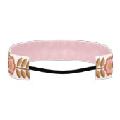 70年代レトロピンク茶色の花のパワーシームレス アスレチックヘッドバンド (裏面)