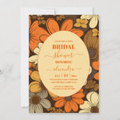 70年代レトロフローラブライダルシャワー 招待状 (正面)