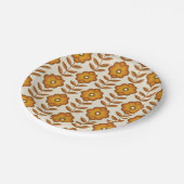 70年代レトロミッドセンチュリー花柄 ペーパープレート (アングル)