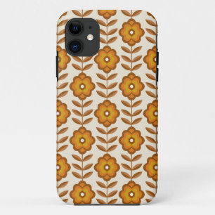 70年代レトロミッドセンチュリー花柄 iPhone 11 ケース
