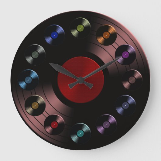 70年代レトロレコード ラージ壁時計 (正面)