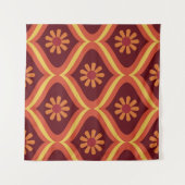 70年代レトロヴィンテージミッドセンチュリーモダンシームレスパット タペストリー (正面(横))