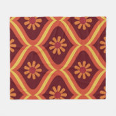 70年代レトロヴィンテージミッドセンチュリーモダンシームレスパット フリースブランケット (正面(横))