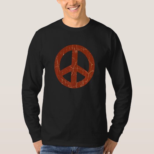 70年代レトロヴィンテージ平和サイン Tシャツ (正面)