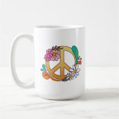 70年代レトロ平和サイン15ozマグカップ コーヒーマグカップ (左)