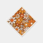 70年代レトロ花柄Groovy 1970年代の花 スタンダードカクテルナプキン (角)