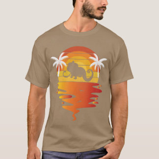 70年代レトロ サンセット 爬虫類 カメレオン フレン Tシャツ