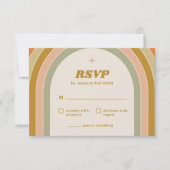 70年代レトロ レインボー グルービー ウェディング RSVP (正面)