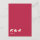 70年代レトロGroovy Vivaマゼンダ結婚ン詳細 エンクロージャーカード (裏面)