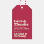 70年代レトロGroovy Vivaマゼンダ結婚ン ギフトタグ (正面)