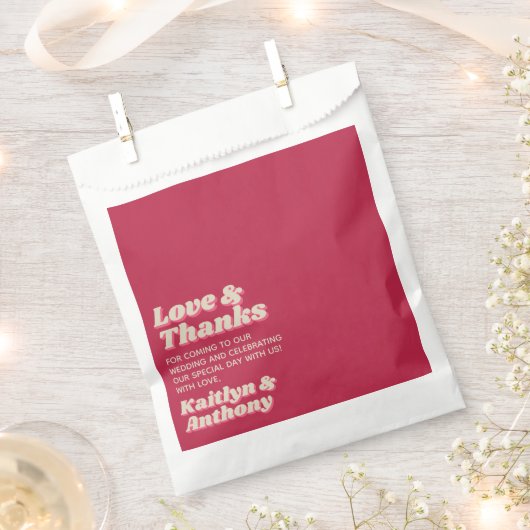 70年代レトロGroovy Vivaマゼンダ結婚ン フェイバーバッグ (クリップ留めされた状態)