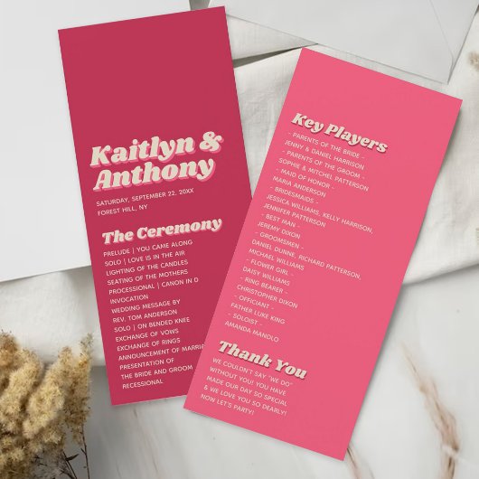 70年代レトロGroovy Vivaマゼンダ結婚ン プログラム