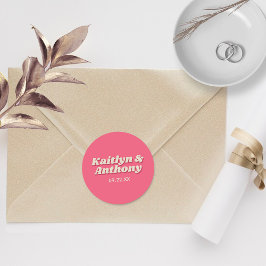 70年代レトロGroovy Vivaマゼンダ結婚ン ラウンドシール