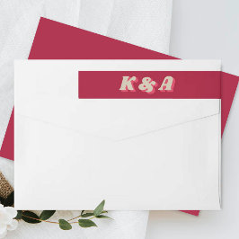 70年代レトロGroovy Vivaマゼンダ結婚ン ラップアラウンドラベル