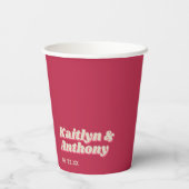 70年代レトロGroovy Vivaマゼンダ結婚ン 紙コップ (裏面)