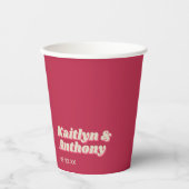 70年代レトロGroovy Vivaマゼンダ結婚ン 紙コップ (正面)