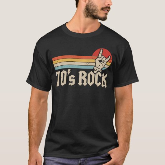 70年代ロック ヴィンテージ 1970年代 バンド 音楽 フレンズ ギフト Tシャツ (正面)