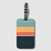 70年代ヴィンテージカラフル縦ストライプ数 ラゲッジタグ (正面縦)