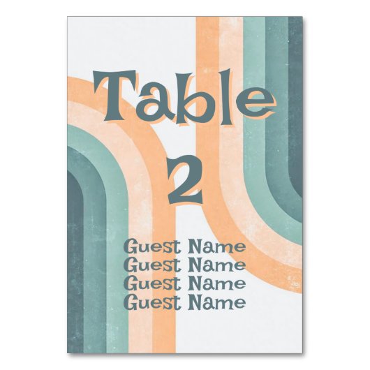 70年代ヴィンテージレインボー結婚ズ テーブルナンバー (裏面)