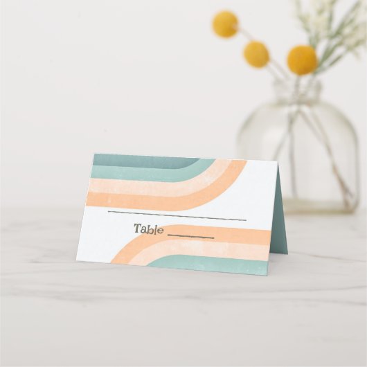 70年代ヴィンテージレインボー結婚ズ プレイスカード (正面)