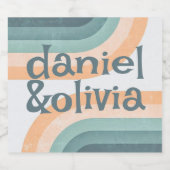 70年代ヴィンテージレインボー結婚ズ リキュールボトルラベル (シングルラベル)