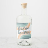 70年代ヴィンテージレインボー結婚ズ リキュールボトルラベル (正面)