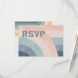 70年代ヴィンテージレインボー結婚ズ 出欠カード