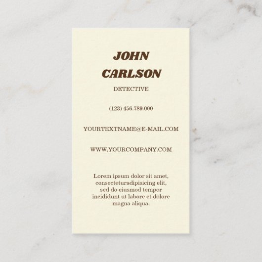 70年代ヴィンテージ名刺 名刺 (裏面)