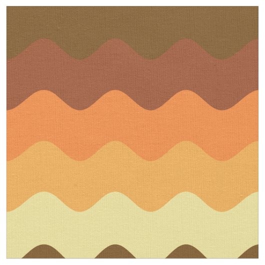 70年代ヴィンテージ茶色の黄色いオレンジストライプ波織物 ファブリック (クローズアップ)