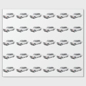 70年代初めのスウェーデンの車(白) ラッピングペーパー (フラット)