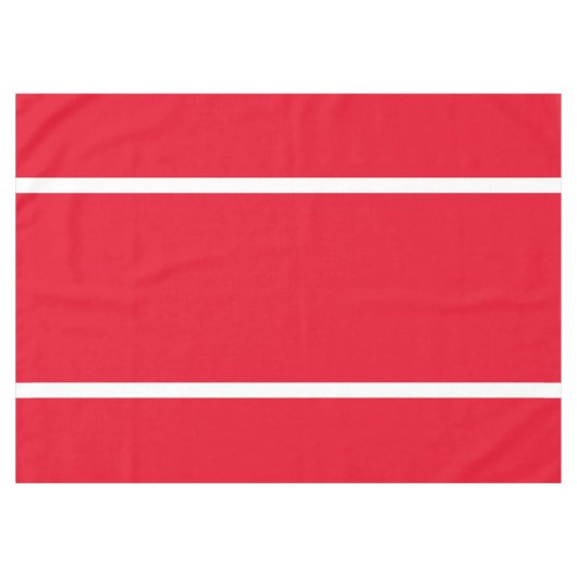 70年代明るい赤カラフル白スポーティストライプ テーブルクロス (正面(横))