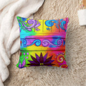 70年代素晴しくサイケデリックな色の枕 クッション (ブランケット)