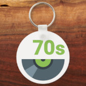 70年代1970年代ロックレコード音楽 キーホルダー (正面)