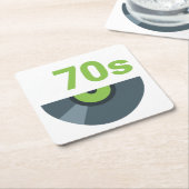 70年代1970年代ロックレコード音楽 スクエアペーパーコースター (アングル)