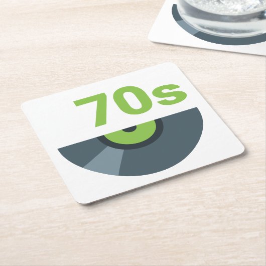 70年代1970年代ロックレコード音楽 スクエアペーパーコースター (アングル)