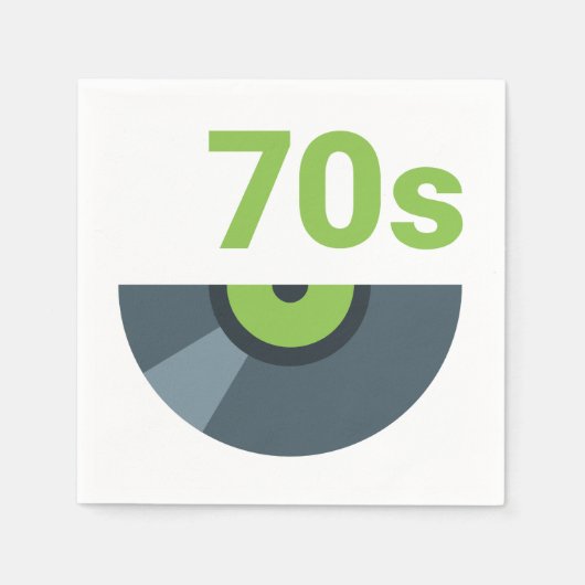 70年代1970年代ロックレコード音楽 スタンダードカクテルナプキン (正面)