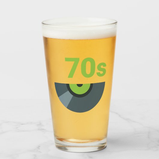 70年代1970年代ロックレコード音楽 タンブラーグラス (ドリンク正面)