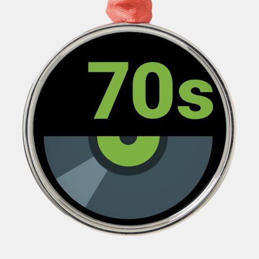 70年代1970年代ロックレコード音楽 メタルオーナメント (正面)